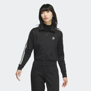 adidas复古风运动立领夹克外套女装阿迪达斯三叶草 黑色(选大一码) 2XL