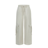 URBAN REVIVO 女士街头休闲工装风贴袋抽绳束脚裤 UYY640004 卡其 XS