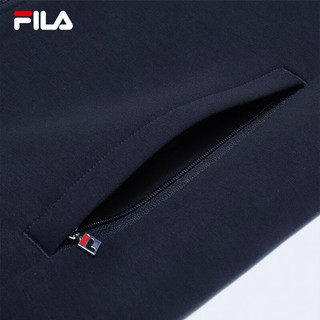 FILA 斐乐男装针织外套秋冬基础简约休闲通勤立领上衣男 传奇蓝-NV 170/92A/M