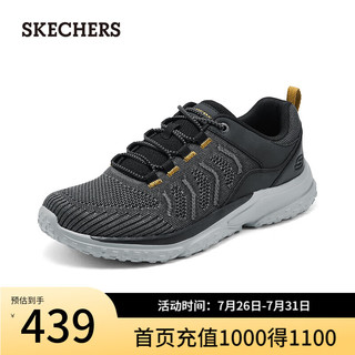 斯凯奇（Skechers）夏季男鞋透气网面健步鞋厚底缓震跑步210893 黑色/BLK 41.5