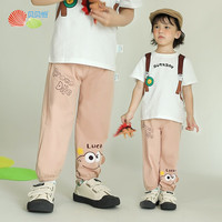 贝贝怡儿童防蚊裤男童夏季薄款休闲裤宝宝洋气外穿宽松长裤子 咖色 120cm