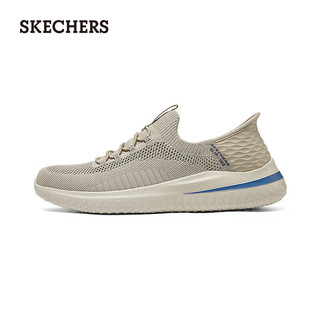 斯凯奇（Skechers）休闲男款时尚健步鞋舒适透气210955 灰褐色/TPE 42