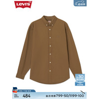 Levi's李维斯24秋季男士纯色双马刺绣长袖衬衫 棕色 S