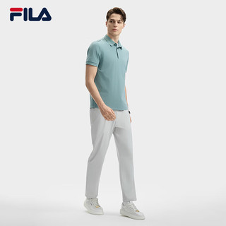 FILA 斐乐男子针织短袖POLO衫2024秋季商务休闲基础上衣 尊爵蓝-BU 190/108A/XXXL