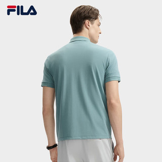 FILA 斐乐男子针织短袖POLO衫2024秋季商务休闲基础上衣 尊爵蓝-BU 180/100A/XL