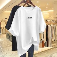 潮流前线 夏天体恤衫显瘦简约宽松印花上衣休闲百搭女款时尚圆领短袖T恤女