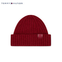 TOMMY HILFIGER24秋冬女装羊毛混纺潮流街头翻边针织毛线帽AW0AW16632 红色XJS 均码（头围50cm）