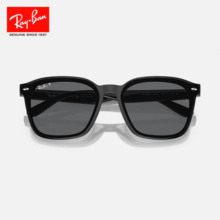 雷朋（RayBan）太阳镜2023大框眼镜修饰显脸小素颜户外防晒墨镜0RB4392D 601/81黑色镜框深灰色偏光镜片 尺寸66