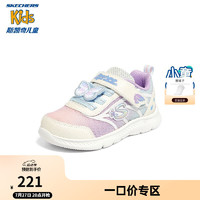 Skechers斯凯奇女童鞋儿童学步鞋春秋款蝴蝶甜美舒适小童运动鞋 303021N 白色-多彩色-WMLT 单层 23码