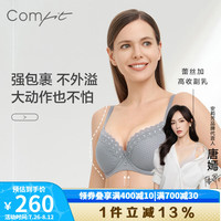 Comfit【风巢杯】大胸显小内衣女超薄透气文胸防下垂CBW0147 蓝色BLU 80C 36/80C