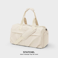 Seafew斜挎运动包包男士干湿分离游泳包大容量行李袋手提旅行包女士 米白小号-干湿分离/独立鞋仓