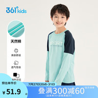 361°童装 儿童长袖24秋男女童3-14岁撞色长袖针织衫 绿170 【拼接款】月光玉