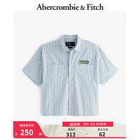 ABERCROMBIE & FITCH男装 24夏季新款简约通勤复古条纹短袖翻领衬衫KI125-4276 条纹