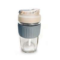 ROLASE 劳乐仕 玻璃水杯女夏季杯子带吸管便携茶杯大容量家用咖啡杯随行杯