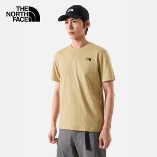 北面（The North Face）速干T恤男短袖休闲吸湿半袖透气纯色简约24春夏|89QV LK5/卡其色 L/175