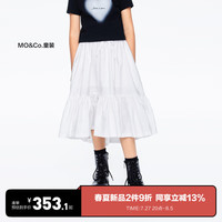little MO&Co.little moco童装24夏装女童半身短裙松紧腰蛋糕裙KBD2SKT010 本白色 110/53