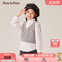 PawinPaw卡通小熊童装2024年秋冬女童女孩衬衫 Grey灰色/15 110cm