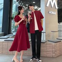 JYMMU夏天女生订婚衣服装夏季一裙一衣结婚礼服登记照宴方领连衣裙 女裙 2XL