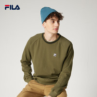 斐乐FILA冬款圆领长袖男款卫衣舒适上衣套头衫运动服欧版 橄榄色 2XL