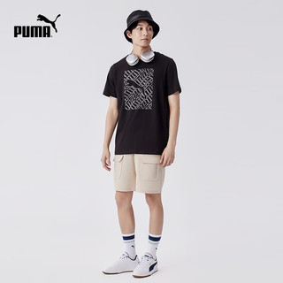 彪马（PUMA） 夏季男子休闲印花短袖T恤 GRAPHICS CAT TEE 683446 黑色-01 M(175/96A)