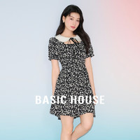 百家好（Basic House）Basic House/百家好2024夏日甜美风气质感撞色碎花短袖连衣裙 碎花 S