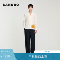 SANDRO【联名系列】2024早秋男女同款兔子休闲长袖衬衫SHPCM01135 淡褐色 M