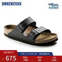 BIRKENSTOCK勃肯男女款软底舒适百搭时尚双扣拖鞋Arizona系列 男款黑色0551251 36