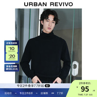 UR男时尚休闲简约基础百搭高领针织衫UMU930021 黑色 XS