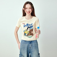 乐町Little Lulu联名2024夏季新款小版图案短袖T恤C1CNE2123