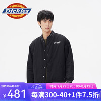 dickies 宽松休闲棒球服外套男女休闲运动外套10912 黑色 XS