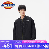 dickies 宽松休闲棒球服外套男女休闲运动外套10912 黑色 L