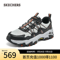 斯凯奇（Skechers）2024男女复古老爹鞋户外徒步运动鞋237421 黑色/橘色/BKOR 46