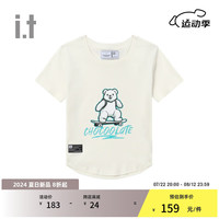 :CHOCOOLATEit 女装合身短袖T恤2024夏季青春可爱上衣YW001380 IVX/白色 S