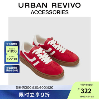 URBAN REVIVO2024秋季女士美式撞色德训运动鞋UAWS40141 大红 38