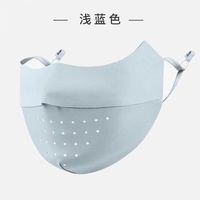 靓魅姿护眼角防晒口罩女2024夏季全脸防晒面罩透气可清洗防紫外线 无痕款浅蓝色