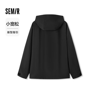 森马（Semir）外套男2024秋季三防连帽夹克户外风上衣款 黑色90001 175/92A/L