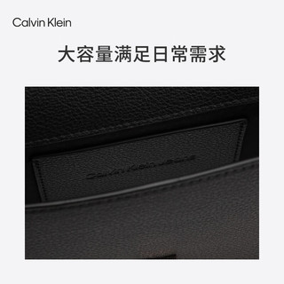 Calvin Klein女包搭扣链条翻盖式ck荔枝纹斜挎单肩腋下包DH2806 UB1-太空黑 OS