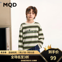 马骑顿（MQD）MQD男大童秋季学院风休闲百搭条纹长袖T恤 灰条 150cm