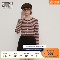 Teenie Weenie小熊2024秋休闲柔软舒适修身打底长袖T恤上衣女 粉色 170/L