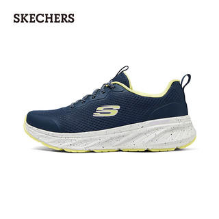 斯凯奇（Skechers）2024夏季男女增高厚底运动鞋时尚150472 海军蓝色/柠檬色/NVLM 38.5