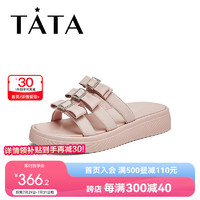 他她（TATA）2024夏女时尚简约拖鞋UGY01BT4 粉色 38