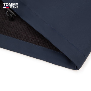 TOMMY JEANS24秋冬男装户外登山运动经典布标宽松连帽单夹克外套20373 藏青色C1G XL