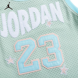 NIKE JORDAN耐克童装女童篮球背心季儿童网眼透气无袖T恤 亚绿色 110/52(4T)