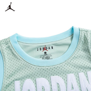 NIKE JORDAN耐克童装女童篮球背心季儿童网眼透气无袖T恤 亚绿色 155/72(L)