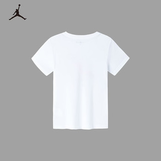 NIKE JORDAN 耐克童装男女童短袖T恤季儿童休闲短T上衣 纯白色 160/76(L)