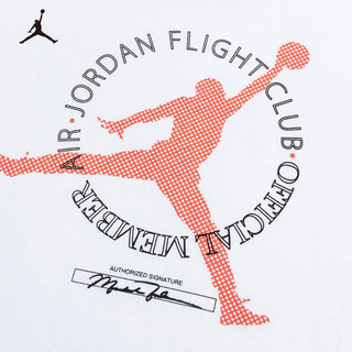 NIKE JORDAN 耐克童装男女童短袖T恤季儿童休闲短T上衣 纯白色 160/76(L)