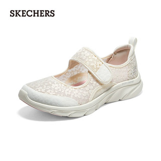 斯凯奇（Skechers）女鞋夏季透气女士休闲鞋缓震舒适玛丽珍鞋渔夫鞋单鞋104345 乳白色/OFWT 37.5