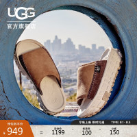 UGG【明星同款】夏季男女轮胎底拖鞋 1152680 CTC|栗色/褐白色 44 CTC|栗色/陶土褐白色