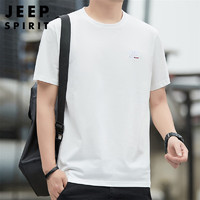 JEEP SPIRIT吉普T恤男夏季圆领凉感短袖男士休闲刺绣上衣服男装