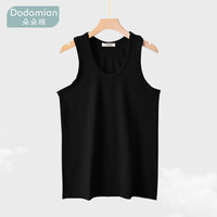 朵朵棉男士丝光棉背心吸汗透气夏季打底汗衫 男黑色 L